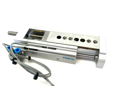 USED FESTO MINI SLIDE 30MM STROKE 543944 W/ DUAL PROXIMITY SWITCHES