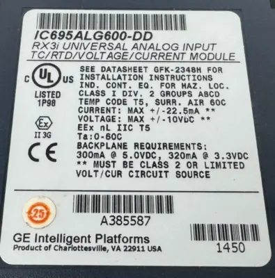 USED GE FANUC IC695ALG600