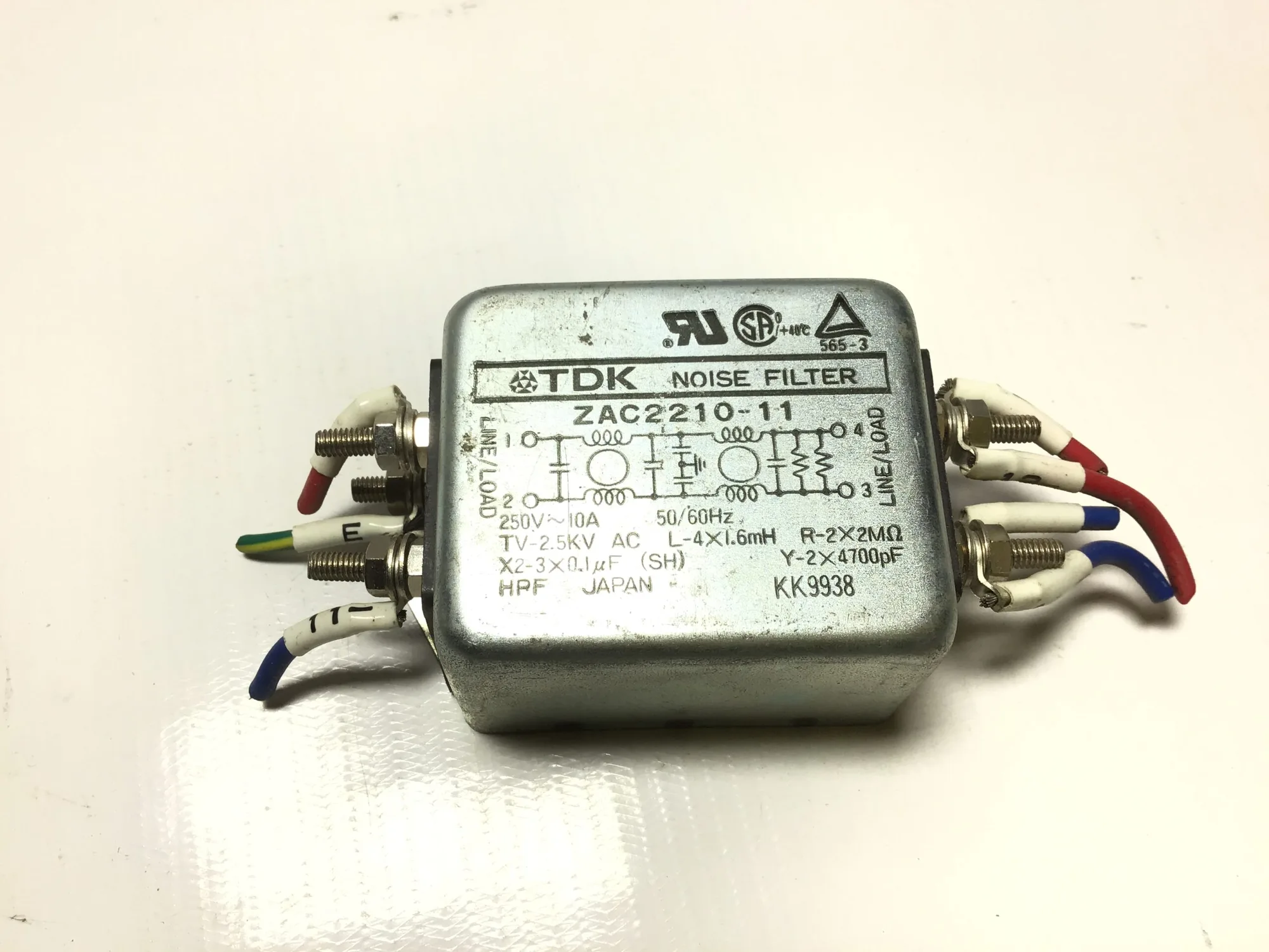 TDK ZAC2210-11 Noise Filter 250VAC 10A 50/60Hz 2.5kV