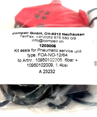 NEW COMPAIR 1203005 SEAL KIT FOR PNEUMATIC SERVICE UNIT FOA-NO-12/64