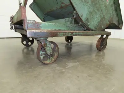 Self Dumping Hopper 1/2 Yd Capacity Heavy Duty Steel Casters 52x38x41"