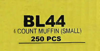NEW, in-the-box — Commercial Packaging: 4-Count Muffin (small) See-Thru Clamshell