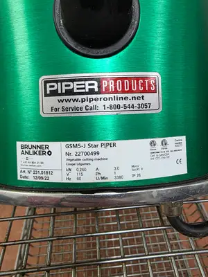 Used Piper Brunner Anliker GSM5-J STAR Piper Vegetable Cutter/Food Processor - TH3 Commercial Food Processors Illinois US | Falcon Restaurant Supply #1373727