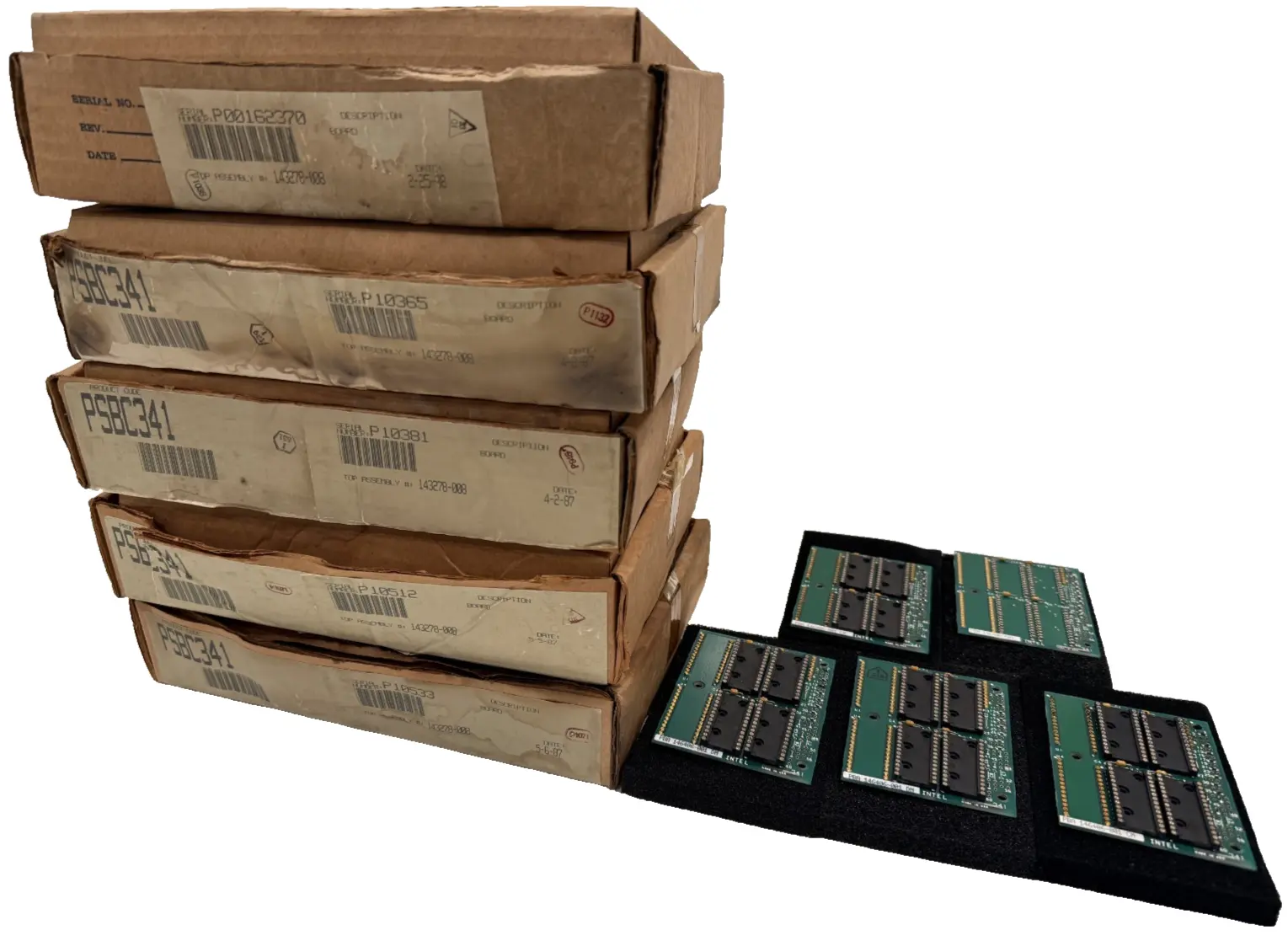 NEW LOT OF 5 INTEL PBA 146406-001 ADDER CARD PCB CIRCUIT BOARDS