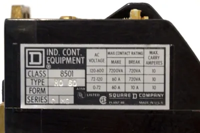 NEW SQUARE D 8501-H060 RELAY 8501H060