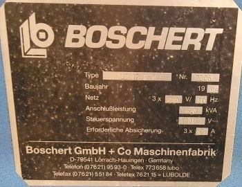 Used 1996 BOSCHERT LB 12 K4 Notching Machines Minnesota US | SOMINN MACHINERY SALES #1261654