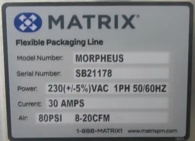 USED MATRIX Morpheus 1215SR3