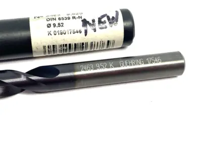 USED GUHRING DRILL, 3/8, STUB, TYPE N, CARBIDE, NANO-FIREX 2463-9,520