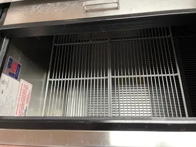 Used Glastender Used Glastender MF48-SF2 48" Underbar Stainless Steel Glass Froster, 252 Mugs Capacity 120V Underbar Equipment Illinois US | Falcon Restaurant Supply #1376213