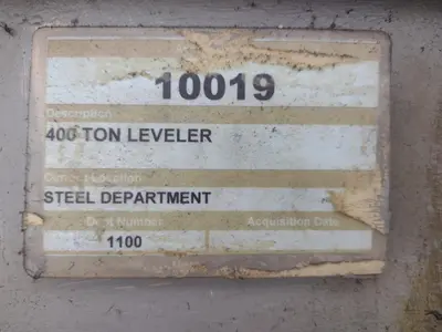 60" X .057" HERR-VOSS MODEL #66/1.156-19/9 4-HIGH BACKED UP PRECISION COIL LEVELER: YOBRO #25004