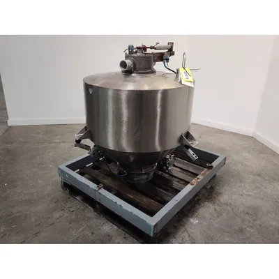 Used 12 Cu. Ft. Stainless Steel Hopper Weigh Bin w/ Semco scale valve & vibrator