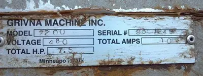 USED GRIVNA MACHINE INC. 2200