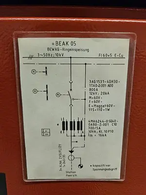 USED 1993 SIEMENS 88J20  10 KV SWITCHGEAR