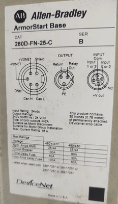 USED Allen Bradley 284D-FVD7P6Z-25-CR-3-SB