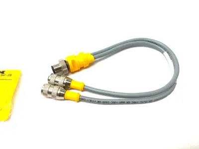 USED TURCK SPLITTER CABLE 2-BRANCH, M M12 TO 2X F M12