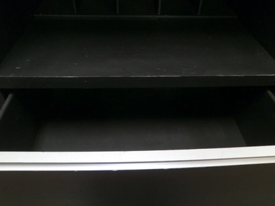 Custom Black Design Workbench Design Furniture. Re-purpose  60"X24"X 80"  wheels