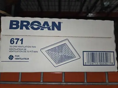 2 Spools of wire, 671 70 cfm vent fan