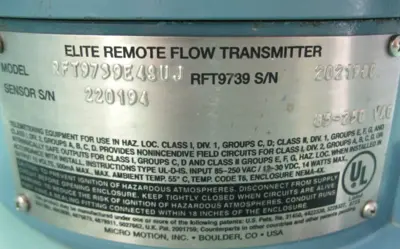 USED Micro Motion RFT 9739 E4SUJ