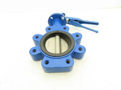 ABZ Valve API609 4" Lugged Butterfly Valve Manual Handle Blue SS316/416