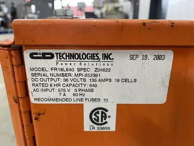USED 2003 C&D TECHNOLOGIES FR18L640