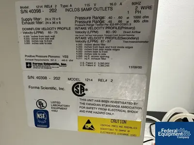 USED Forma Scientific 72" Forma Scientific Biological Safety Cabinet, Model 1214