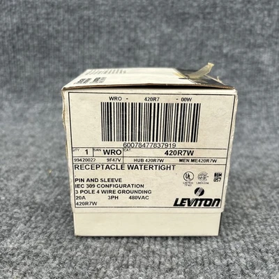 New | in-Stock Leviton 420R7W Misc Electrical & Power Parts California US | Davliegogo LLC #1710497