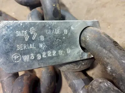 7/8" X 20' CROSBY HEAVY DUTY LIFTING CHAINS & HOOKS, 130,000 LBS CAPACITY: STOCK #12577
