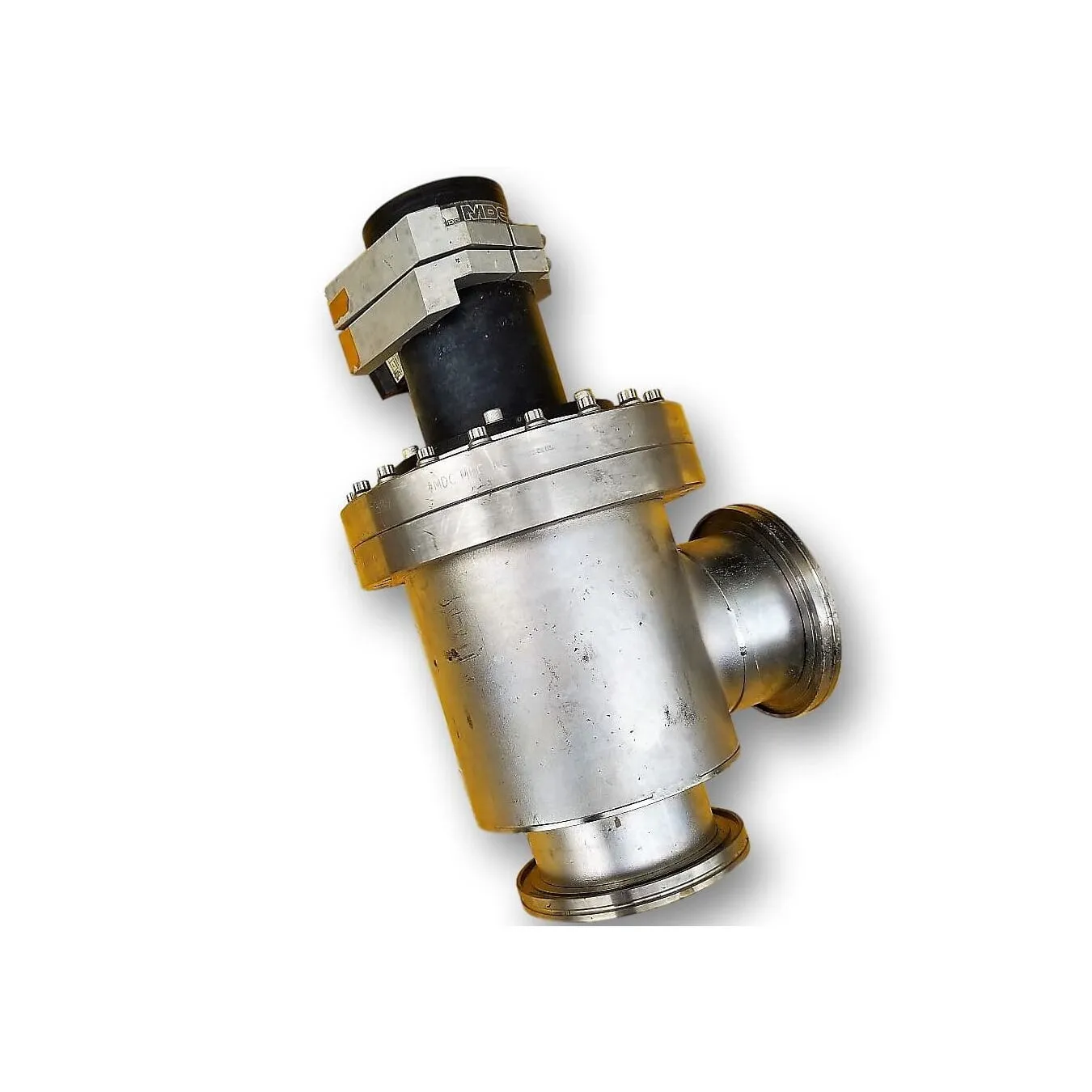 Used Stainless Steel Sanitary MDC 4" Vacuum Angle Valve - LAV-400-PAA-03