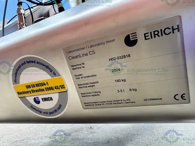 New | in-Stock EIRICH CLEANLINE C5 5L SANITARY LABORATORY HIGH-SHEAR INTENSIVE MIXER MFG 2024 High Intensity Mixers California US | Equipment Lab #1302641