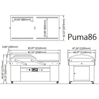 RAM Model 86 Puma Jumbo Double Chamber Vacuum Packaging Machine