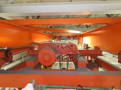 Cleveland Tramrail P&H 10 Ton Double Girder Underhung Bridge Crane 45' 10" Span