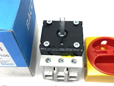 New | in-Stock BACO Emergency Disconnect Switch 4-Poles, 63A Current 222 105 Relays & Switches Michigan US | Maverick Industrial Sales #1400762