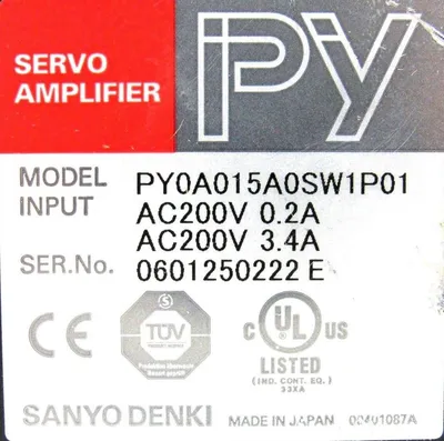 USED SANYO DENKI PY0A015A0SW1P01 SERVO AMPLIFIER