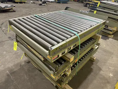 3800 LBS X 60" X 42" SOUTHWORTH HYDRAULIC SCISSOR LIFT TABLE WITH ROLLER CONVEYOR TOP, 110 VOLT: STOCK #20890