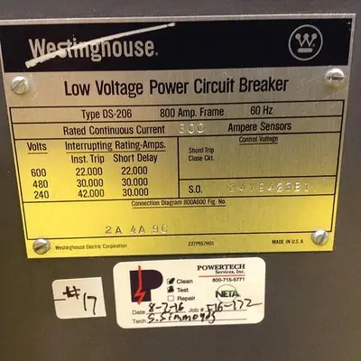 USED WESTINGHOUSE DS-206