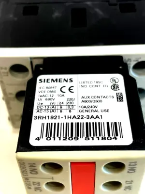 NEW SIEMENS 3RT1025-1BB44-3MA0 CONTACTOR 3RT10251BB443MA0