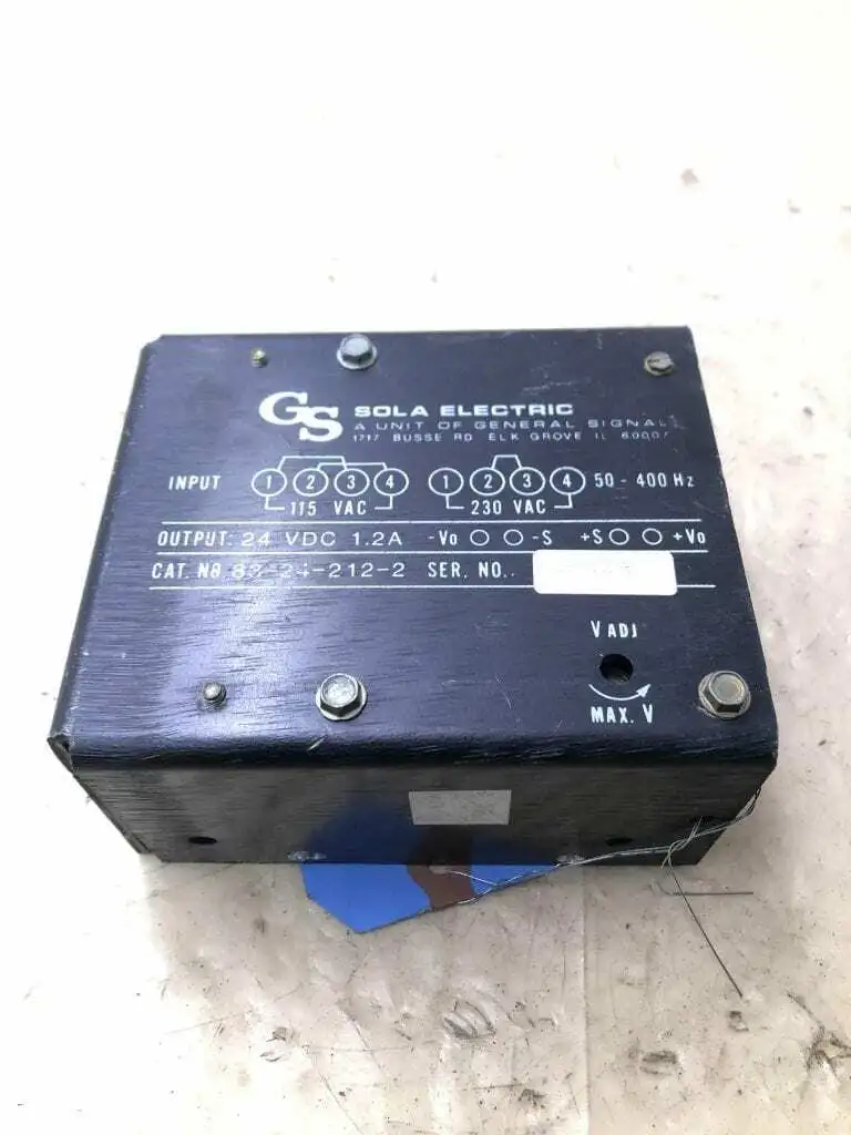 SOLA Electric 83-24-212-2 Power Supply 24VDC 115/230VAC 50-400Hz