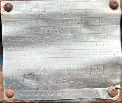 USED 1997 GEC ASTHOM 100 HP