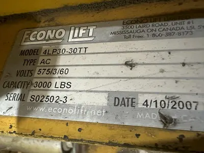 4,000 LBS X 60" X 48" ECONO LIFT HYDRAULIC SCISSOR LIFT TABLE WITH ROTARY ROLLER CONVEYOR TOP, 115 VOLT: STOCK #20958