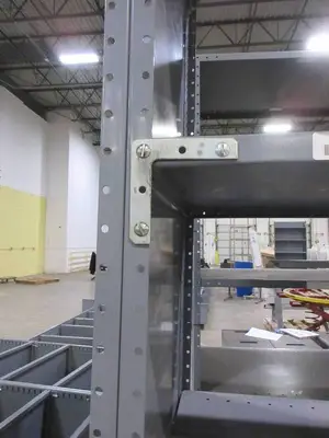 GRAY METAL SHELVING UNITS- DOUBLE WIDE