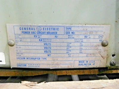 Used GE VB 7.2-500-3 Circuit Breakers Ohio US | Equipment Recovery Corp. #1330527