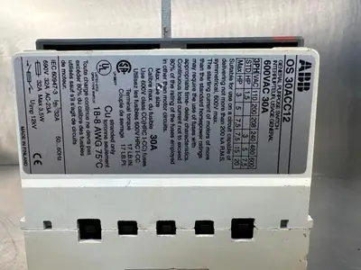 USED ABB OS 30ACC12 600VAC 30A
