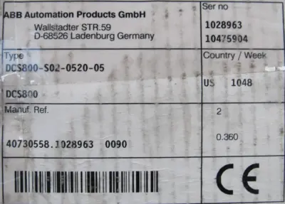 NEW ABB DCS800-S02-0520-05 DC DRIVE DCS800S02052005