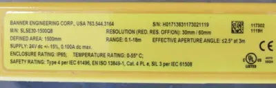 NEW BANNER SLSE30-1500Q8 EMITTER AND SLSR30-1500Q8 RECEIVER LIGHT CURTAIN SET