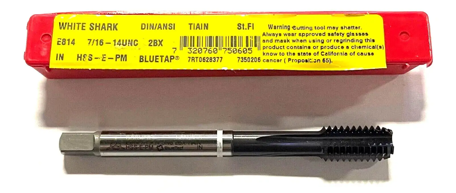 Dormer 7/16-14 HSS-E-PM Machine Tap TiAlN/Top White Ring Semi-Bottoming 4FL Tap