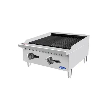 New | in-Stock Atosa New Atosa ATCB-24 HD 24" Countertop Gas Char-rock Broiler with Total 70,000 BTU Broilers Illinois US | Falcon Restaurant Supply #1375287