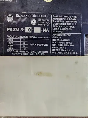 USED KLOCKNER-MOELLER PKZM3-10-U-NA