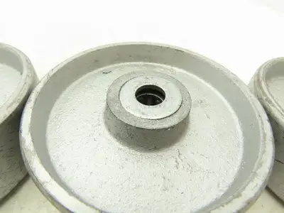 Albion 4x1.3" Cast Iron Steel Caster Wheel 4"Dia 1.3"Width 1/2"Bore  Lot of 4