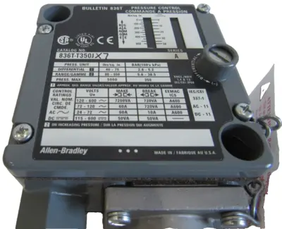 ALLEN BRADLEY 836T-T350JX7 PRESSURE CONTROLS 836TT350JX7 SER. A NEW, SURPLUS