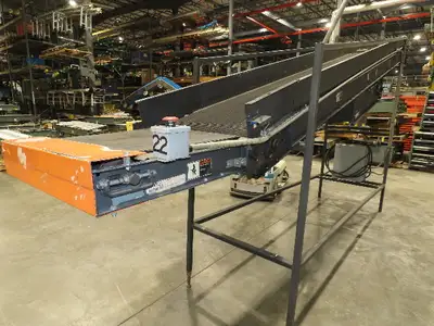 Alvey 28"x 17' Slider Bed 24" Belt Incline Conveyor Variable Speed Drive 460V